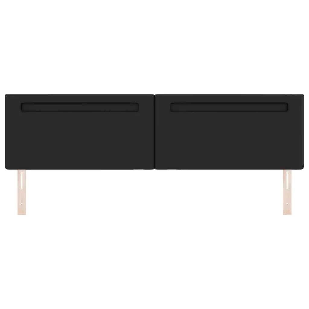 Testiera LED-Testata con LED-Testiera Decorativa Nero 200 cm Pelle Sintetica