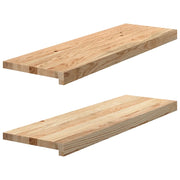 Gradini 2 pz | Tappetini per scale autoadesivi 80x25x2 cm in Rovere Massello Non Trattato