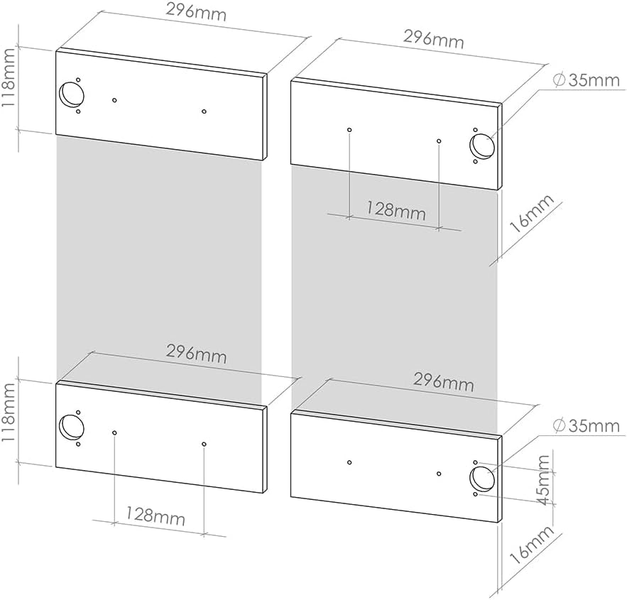 Frontale cucina R-Line, Antracite casa di campagna, 59.2 x 59 cm frontale del mobile per pensile con vetro