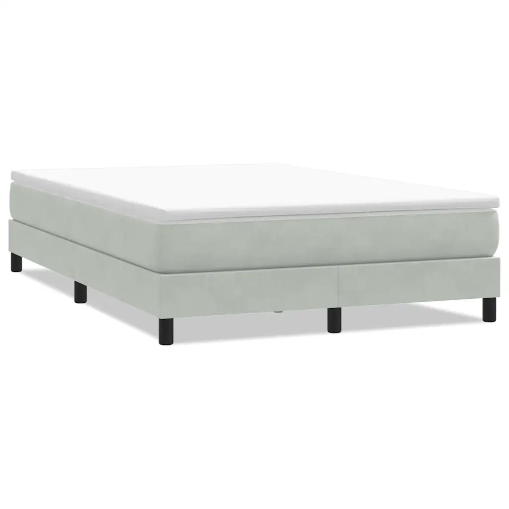 vidaXL Giroletto Molle senza Materasso Grigio Chiaro 140x210cm Velluto