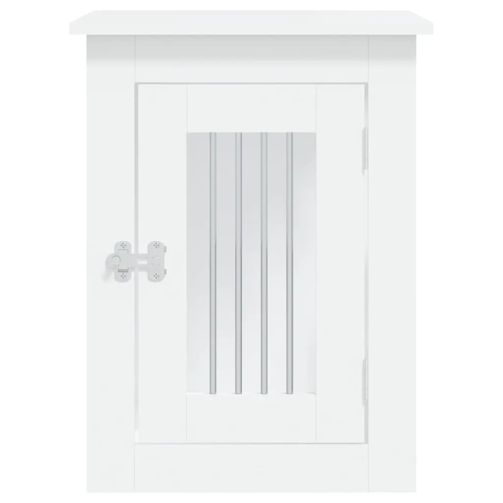 Gabbia Cani da Arredamento Bianca 45x62x59cm Legno Multistrato 838309