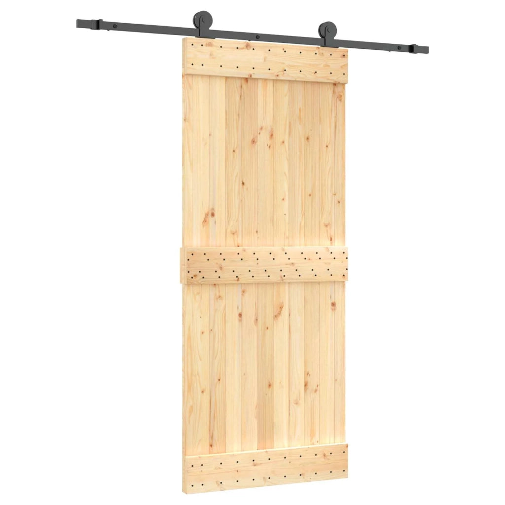 Porta scorrevole Naturale e Nero 85 x 210 cm 3444973