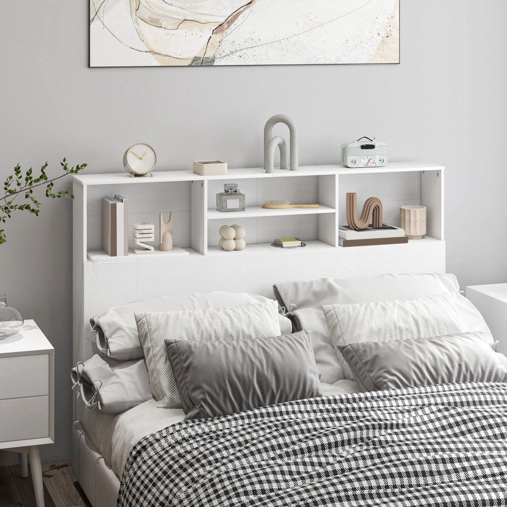 Testiera letto con contenitore ¨C Xylo ¨C 4 vani aperti 140x19x103,5 cm bianco