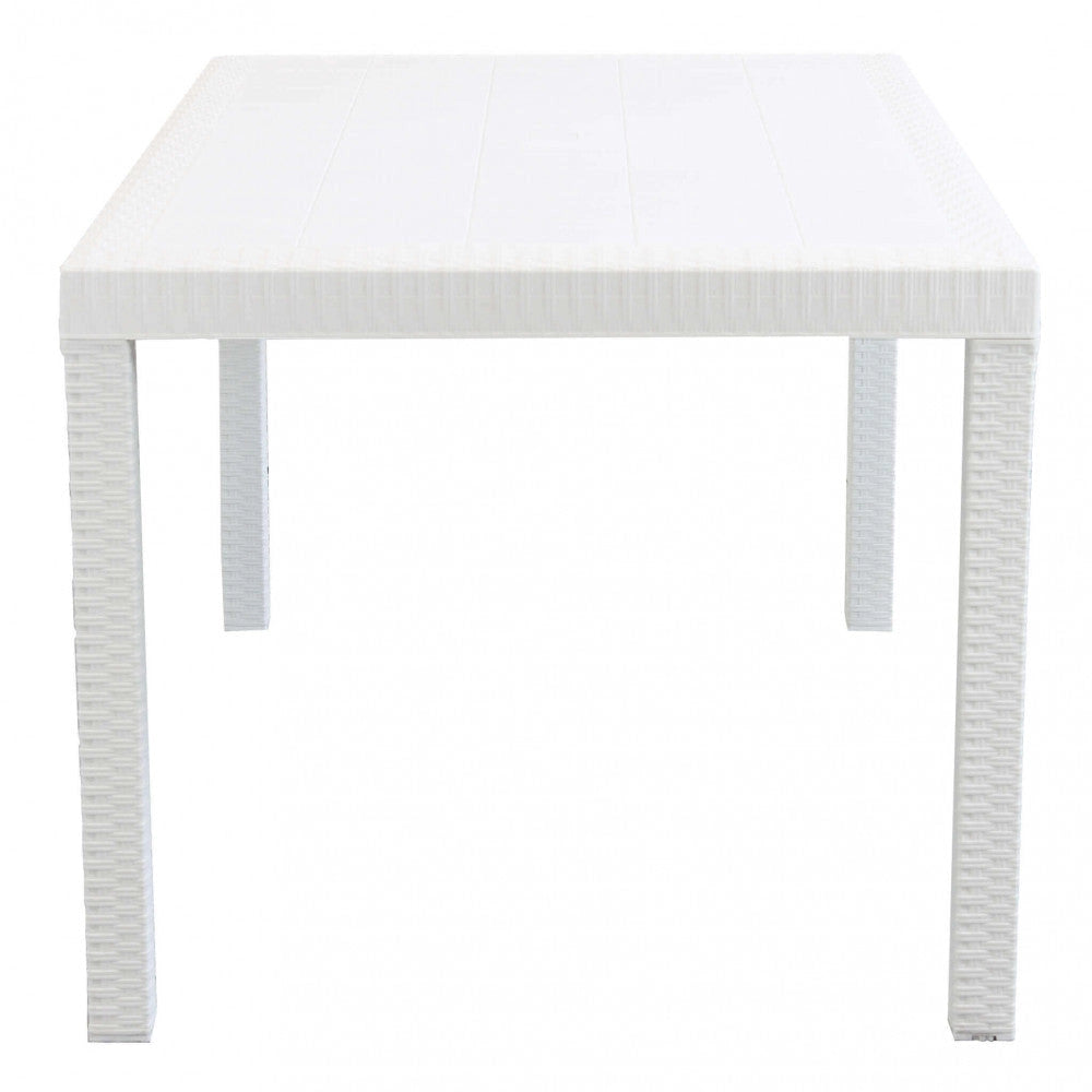 Tavolo Houston 150x90x74 h cm in Wicker Bianco