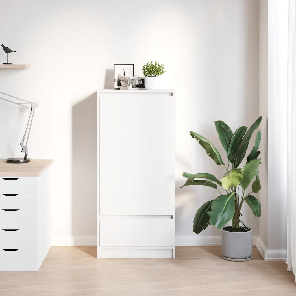 Armadio con Cassetto Bianco 55,5x34x119,5 cm Legno Multistrato CFW6171250