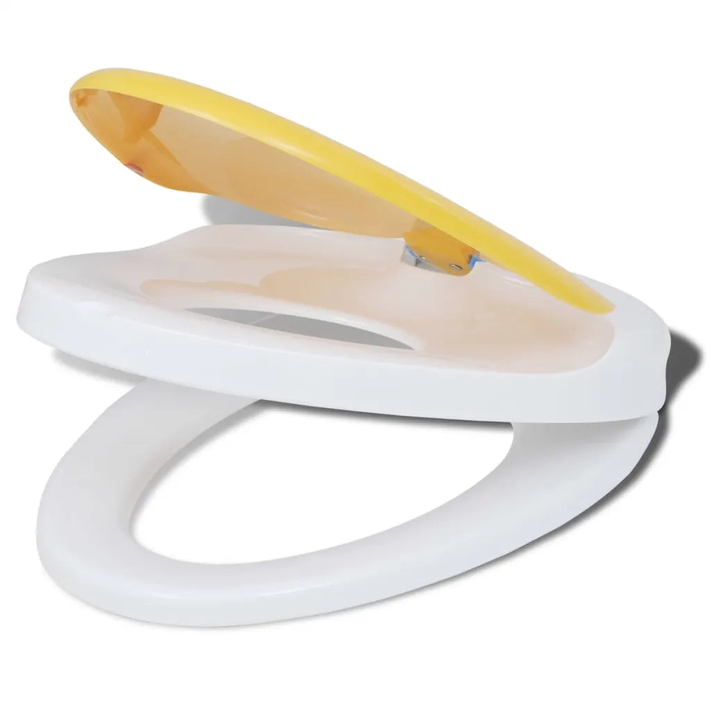 Copriwater a Chiusura Ammortizzata 2 pz Plastica Bianco e Giallo CFW8562587
