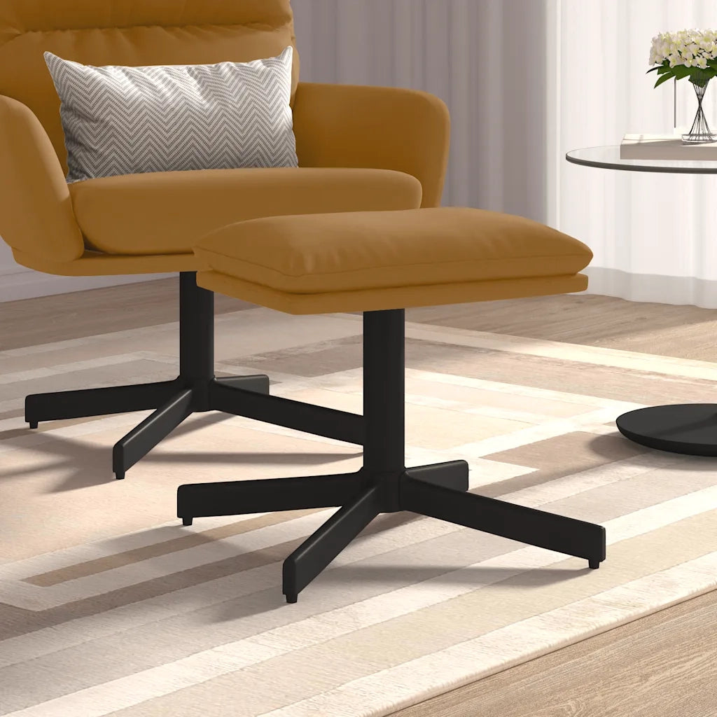 Poggiapiedi Marrone 60x60x39 cm in Velluto cod mxl 62470