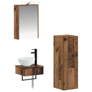 Set di Armadi da Bagno 4 pcs Legno antico 43 x 16 x 62,5 cm 3407373