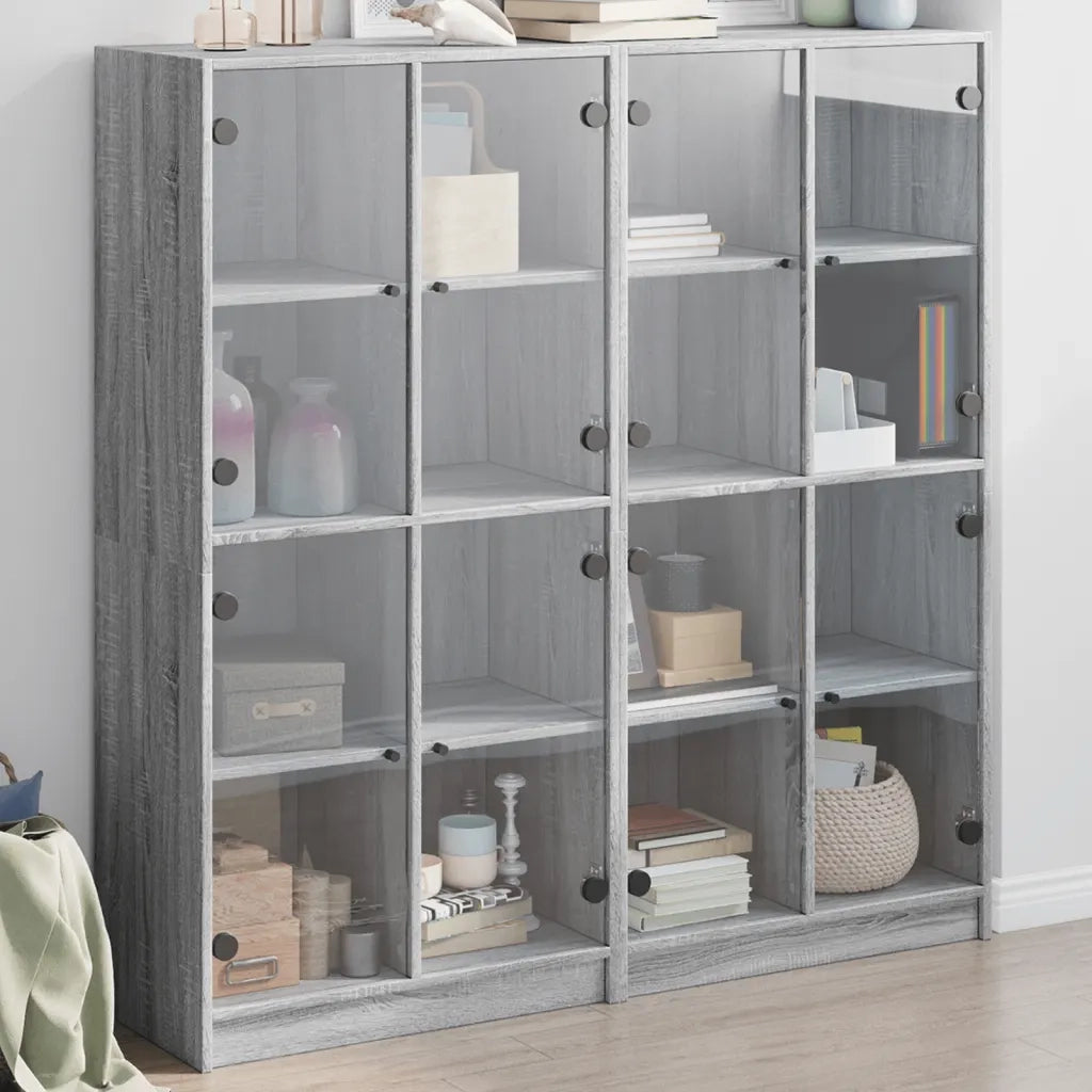 Libreria Ante Grigio Sonoma 136x37x142 cm in Legno Multistratocod mxl 111334