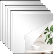 Specchi autoadesivi 6 pezzi Piastrelle specchiate Autoadesivi specchiati Foglio specchietto flessibile Decorazione per parete autoadesiva Decorativo specchio Specchio da parete senza cornice (20x20cm)