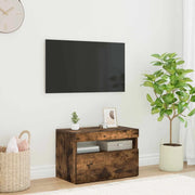 Mobile Porta TV con Luci LED Rovere Fumo 60x35x40 cm 815678