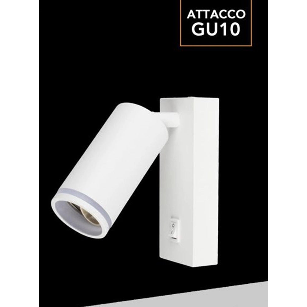 Trade Shop - Applique Da Muro Orientabile Con Interruttore On/off Con Attacco Gu10 In Alluminio Mr-02 -