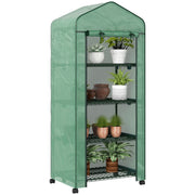 Serra da Giardino con Ripiani e Ruote ¨C zephmum ¨C Verde 69x50x165 cm