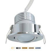 Mini Faretto Spot LED 3W COB Orientabile CCT con Driver 230V Bianco Argento Punto Luce Vetrine Negozi Mobili ARGENTO