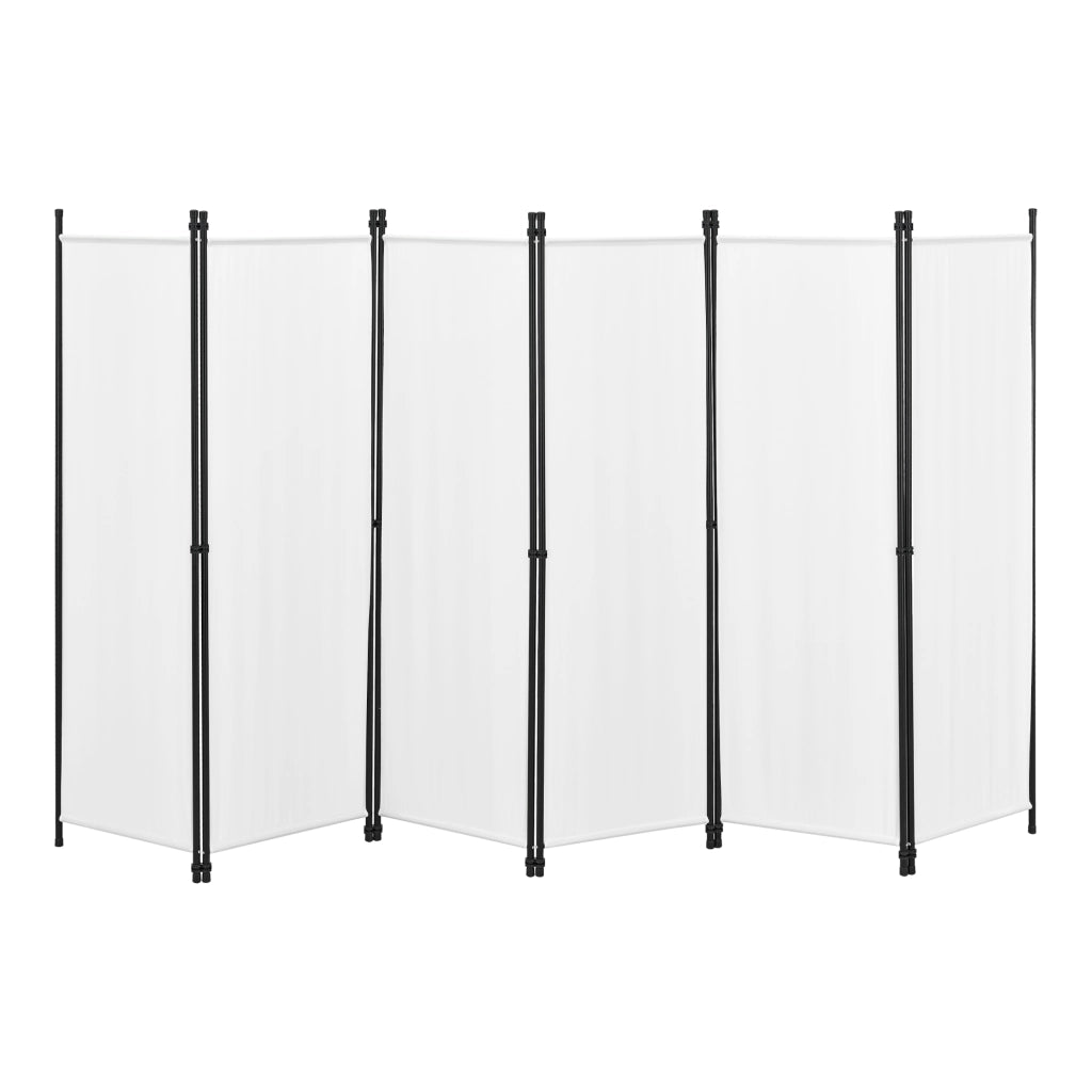 Paravento Huesca a 6 Pannelli Separé con Struttura Pieghevole (LxA) 300 x 171 cm - Bianco [en.casa]