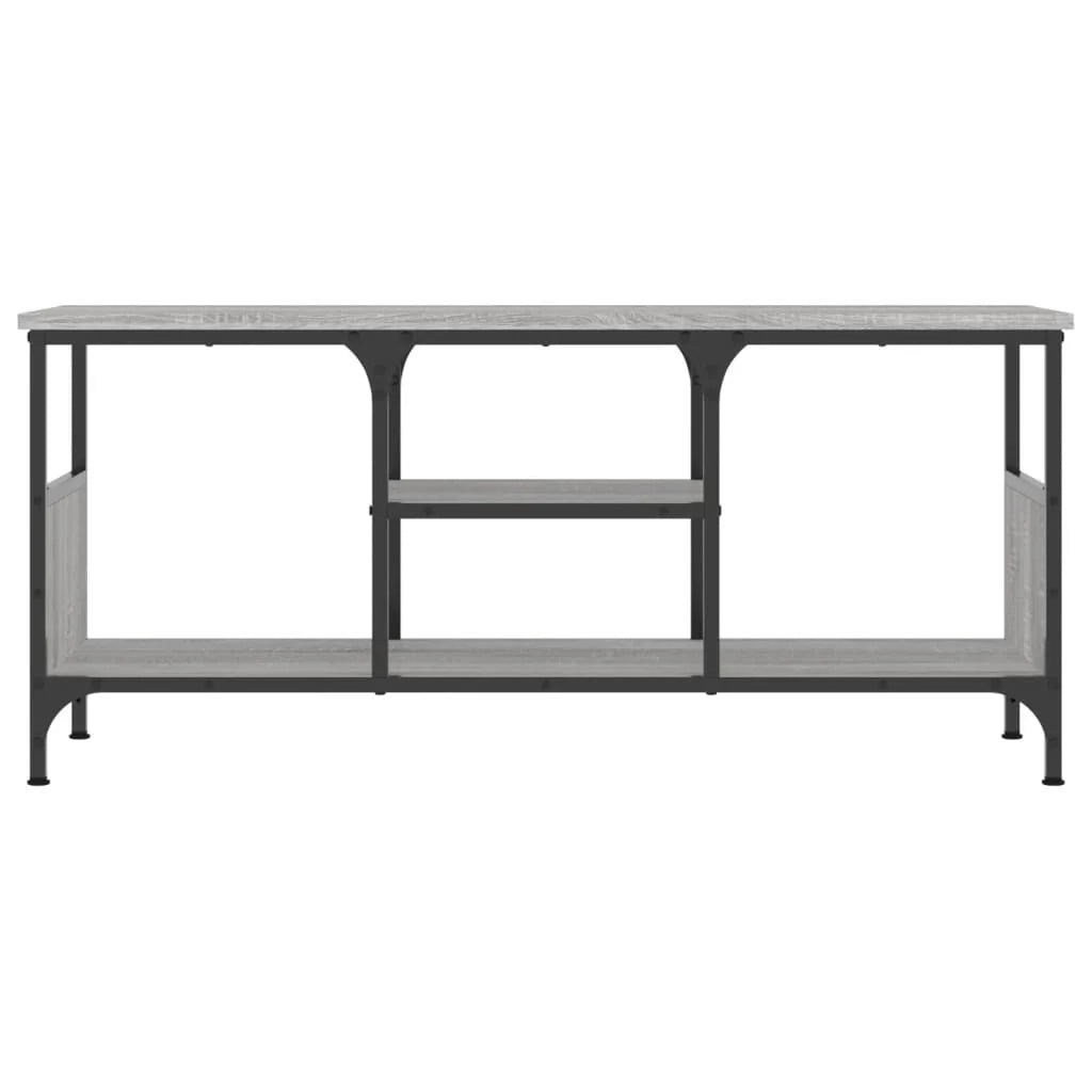 Mobile TV multimediale mensola TV credenza TV sala da pranzo soggiorno camera da letto Sonoma 100 x 35 x 45 cm legno ingegnerizzato e ferro grigio 02_0028335