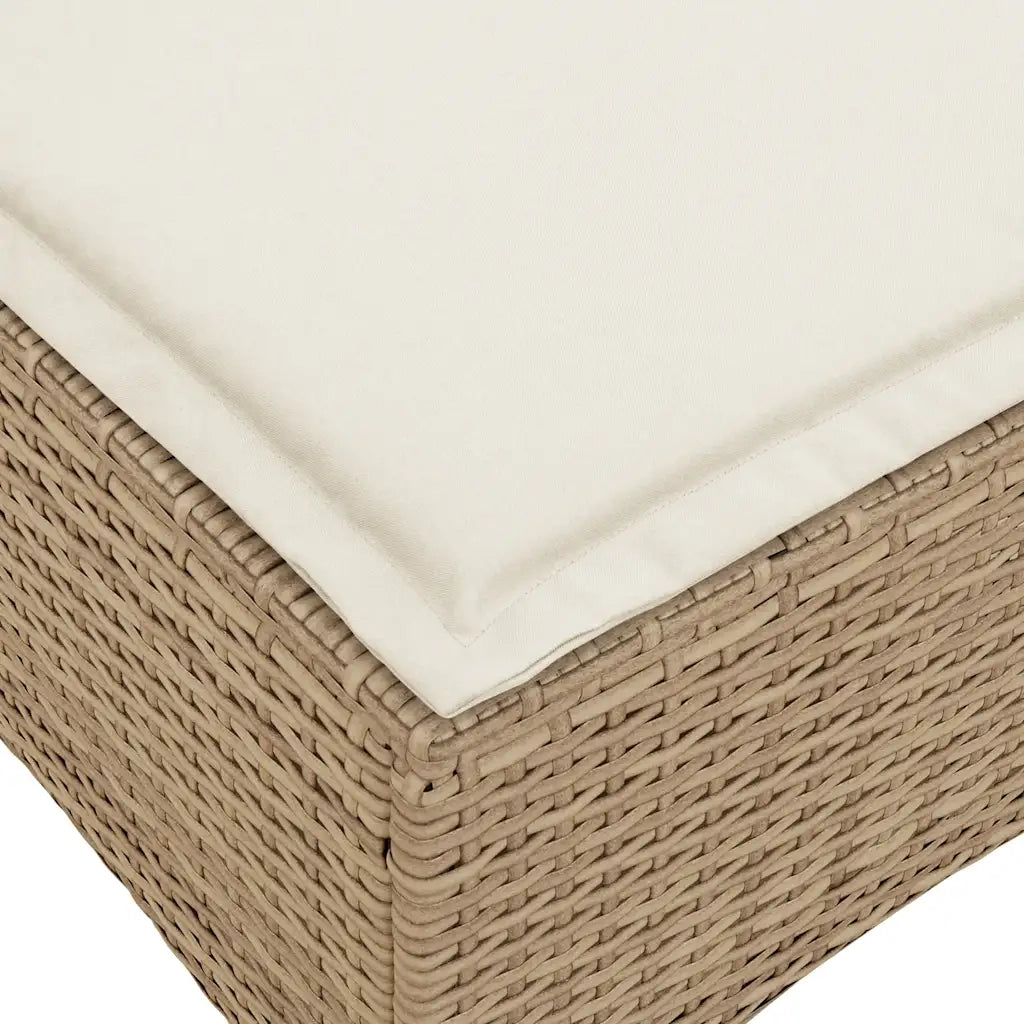 vidaXL Set Divano da Giardino 3 pz con Cuscini a L Beige in Polyrattan