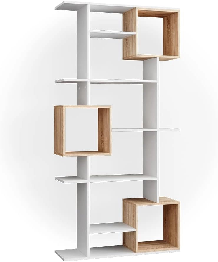 Scaffale Cube, Bianco/Sonoma, 92 x 187.7 cm, per una suddivisione flessibile degli spazi e una conservazione aperta