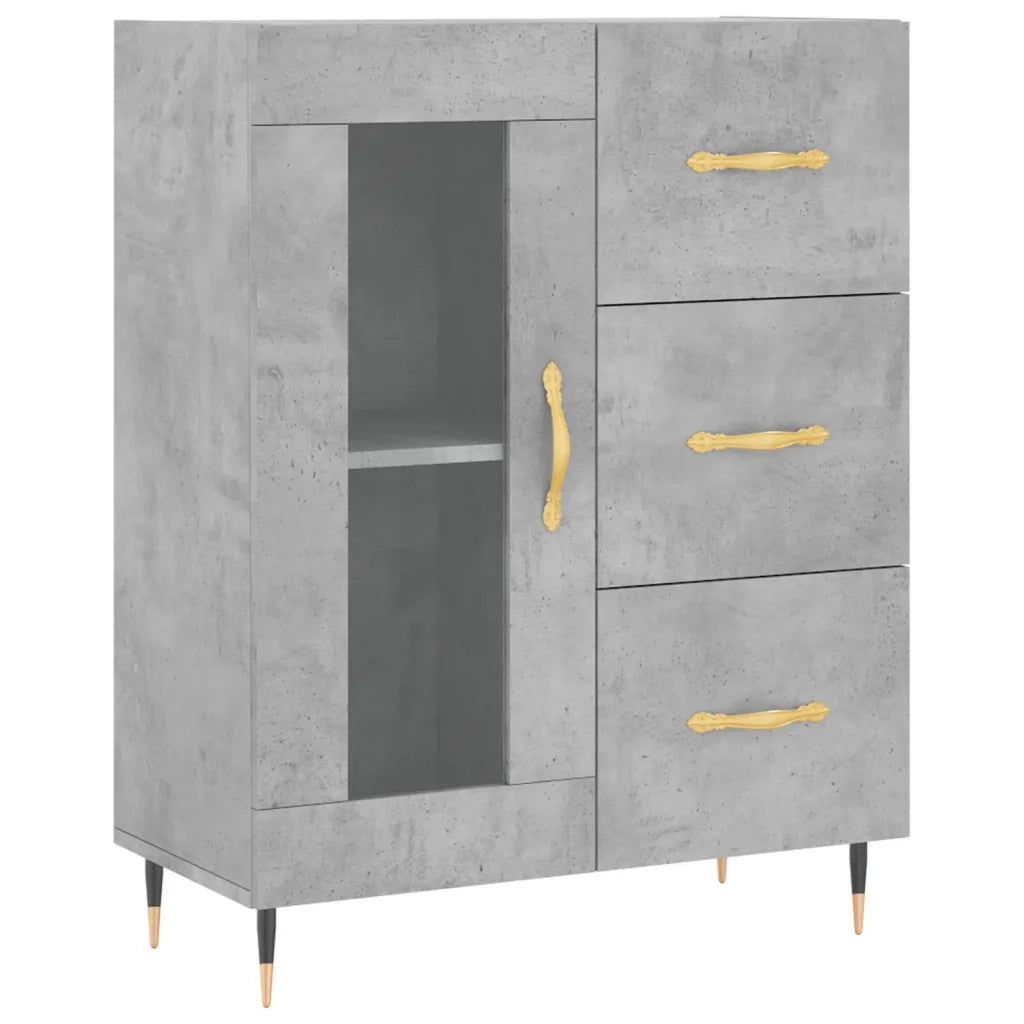 Credenza-Buffet-Armadio da cucina Grigio Cemento 69,5x34x180 cm in Legno Multistrato 609660