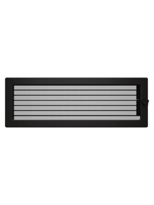 Griglia di ventilazione per camino 17x49 nera con tapparelle avvolgibili
