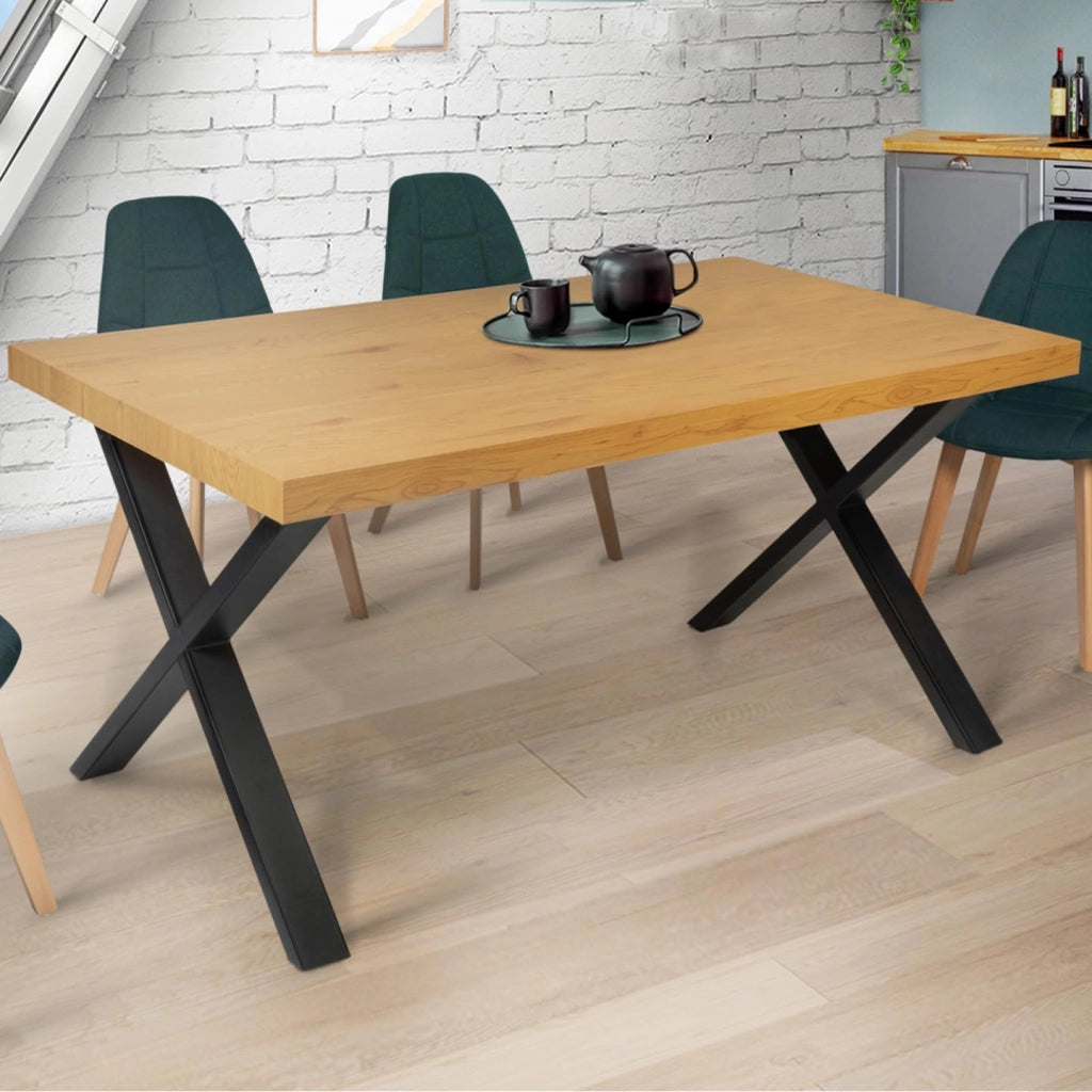 Set di 2 gambe per tavolo forma X 69x72 cm design industriale