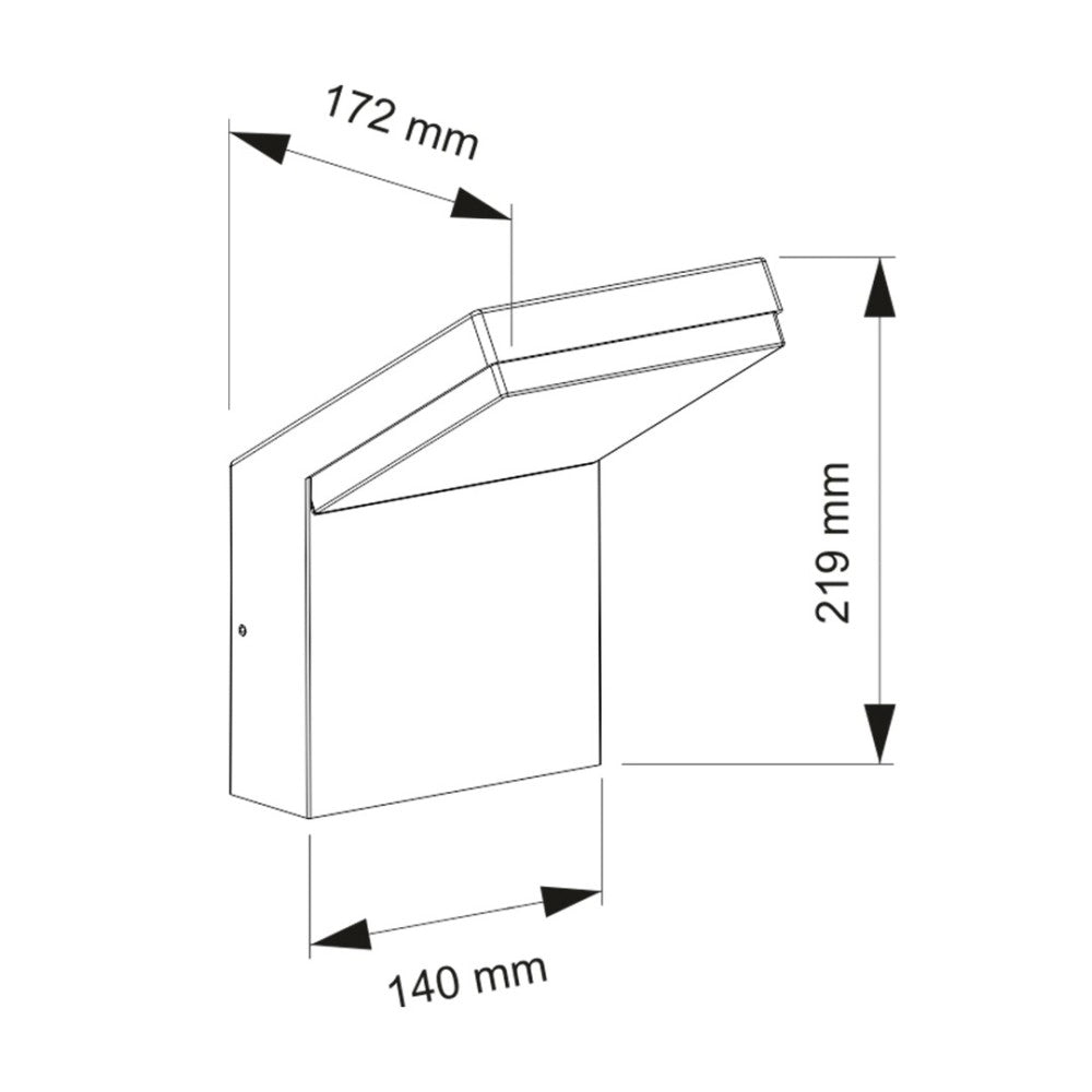 Applique a led da parete IP54 18W Neo XL Nera 2200K/2700K/3000K On/Off