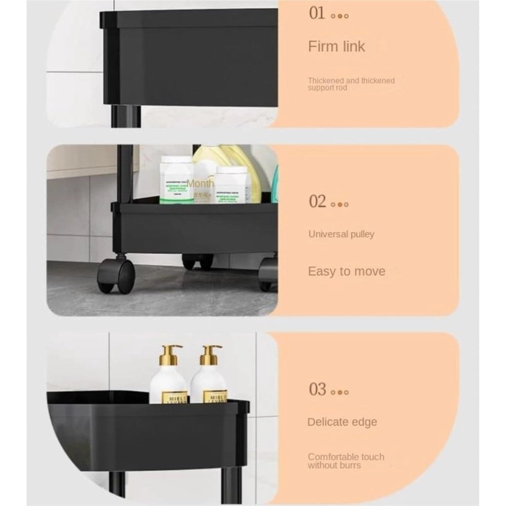 Trade Shop - Carrello Mensole Angolari 4 Livelli Con Ruote Portaoggetti Supporti Soggiorno Bagno Cucina -