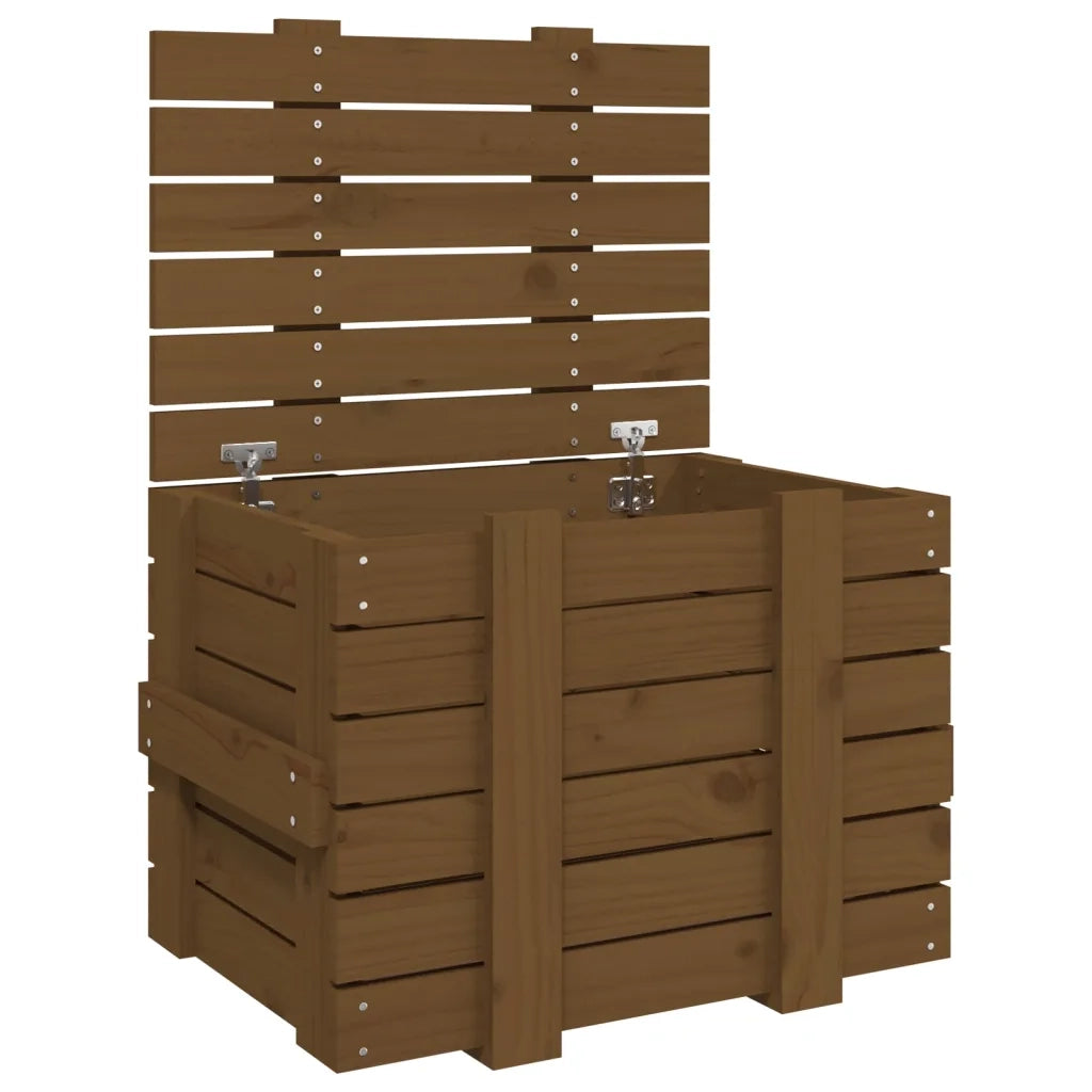 Contenitore Portaoggetti Ambra 58x40,5x42cm Legno Massello Pino 824996