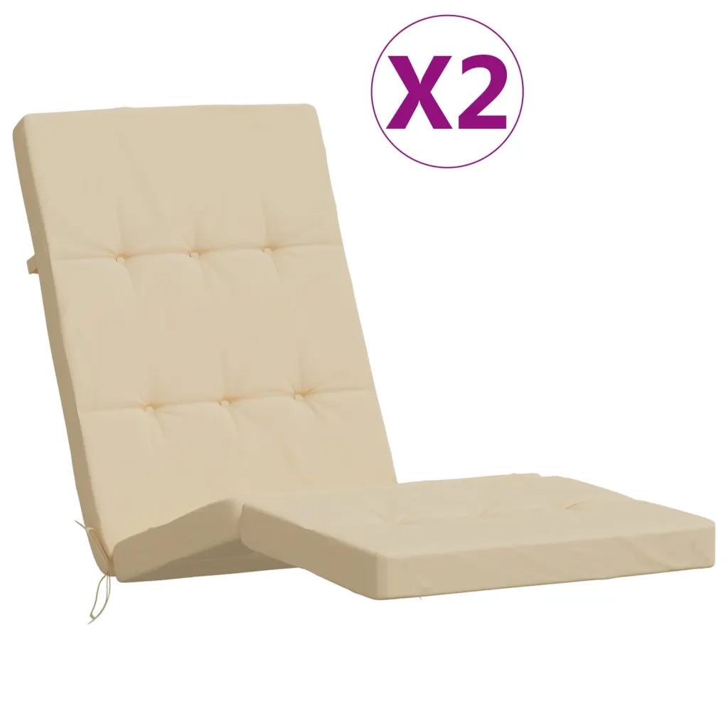 Cuscini per Sedia a Sdraio 2 pz | Cuscini per sedie Beige in Tessuto Oxford