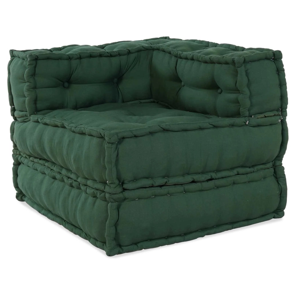 Unità di Divano Modulare 2 pcs Verde 140 x 70 x 56 cm Tessuto