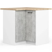 Mobile cucina modulare con piano di lavoro AKORD OLIWIA Bianco 90 cm 2 ante inserto frontale Cemento 90x46x85 cm