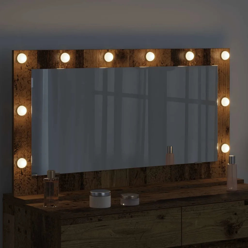 Specchio da Vanità Rettangolare Legno vecchio 100 x 55 x 18 cm 868307
