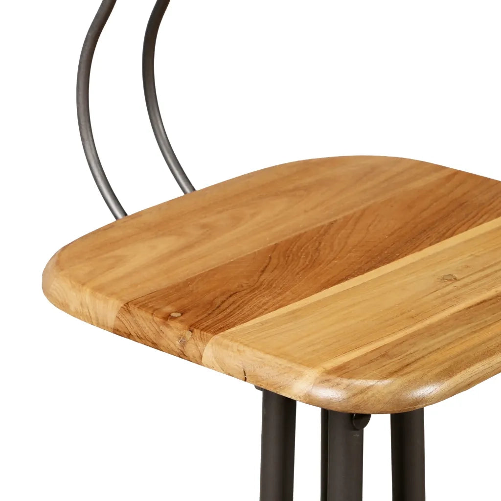 Sgabelli da BAr 2 pz in Teak Massello di Recupero cod mxl 73634