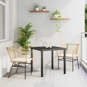 Set da Pranzo per Giardino 3 pcs Marrone polyrattan 3380911