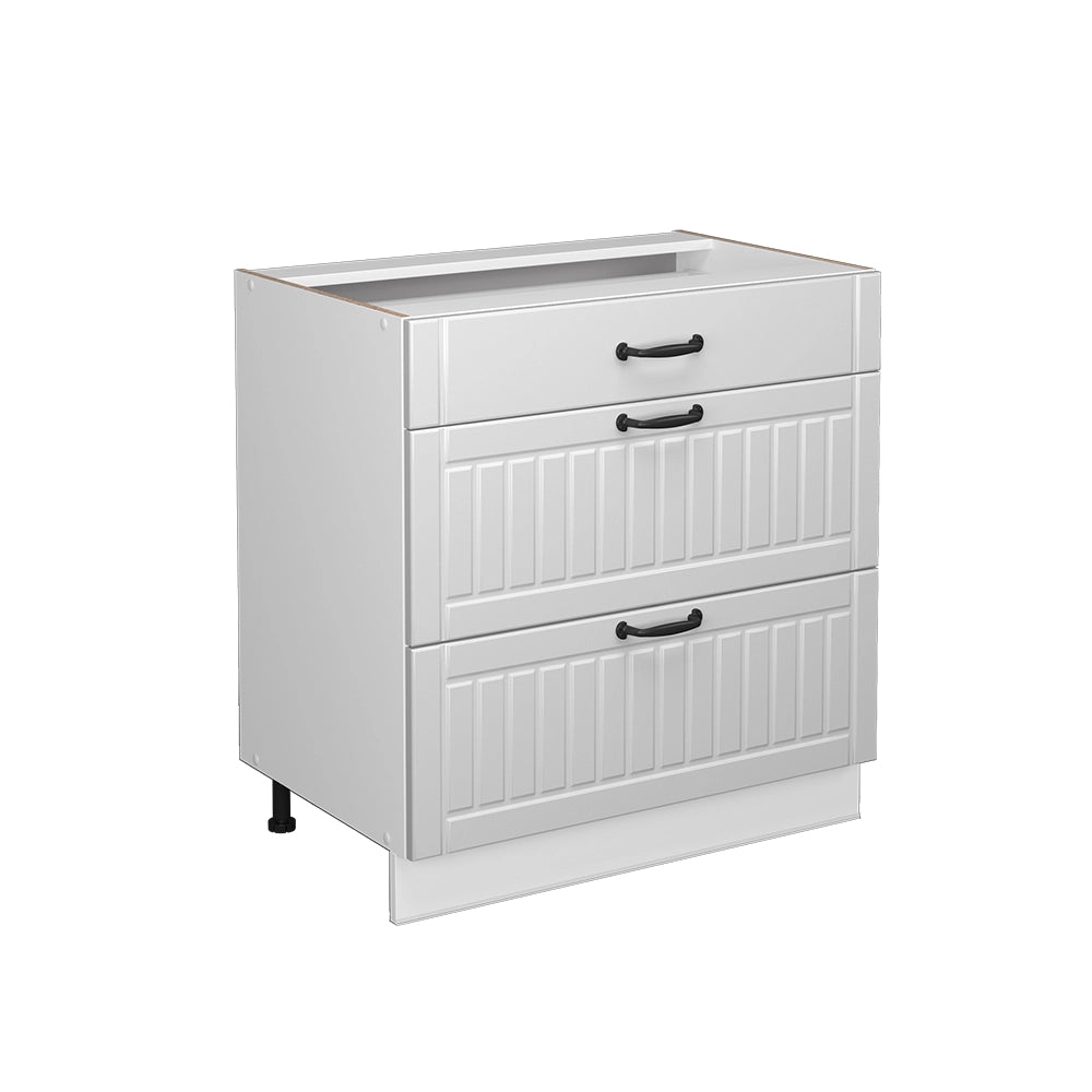 Vicco Cassettiera da bagno Bianco casa di campagna 80 x 82 cm con 3 cassetti, senza piano di lavoro