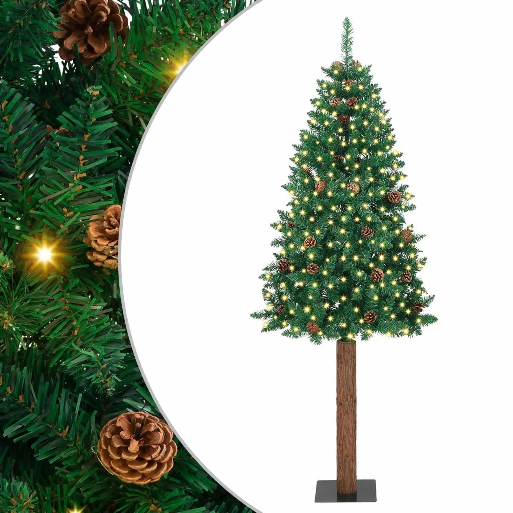Albero di Natale snodato con 300 LED con supporto Verde 210 cm