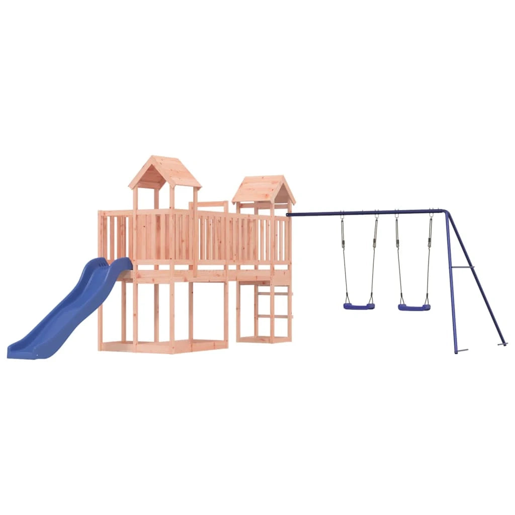 Altalena per parco giochi da esterno scivolo altalena robusta giochi da giardino 357 x 524 x 214 cm legno massello di abete Douglas 02_0004811