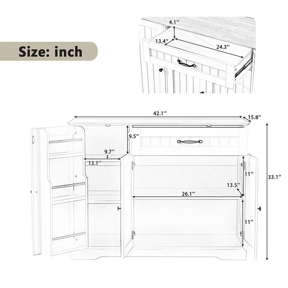 Buffet moderno elegante 3 porte 1 cassetto - Xylo - Nero