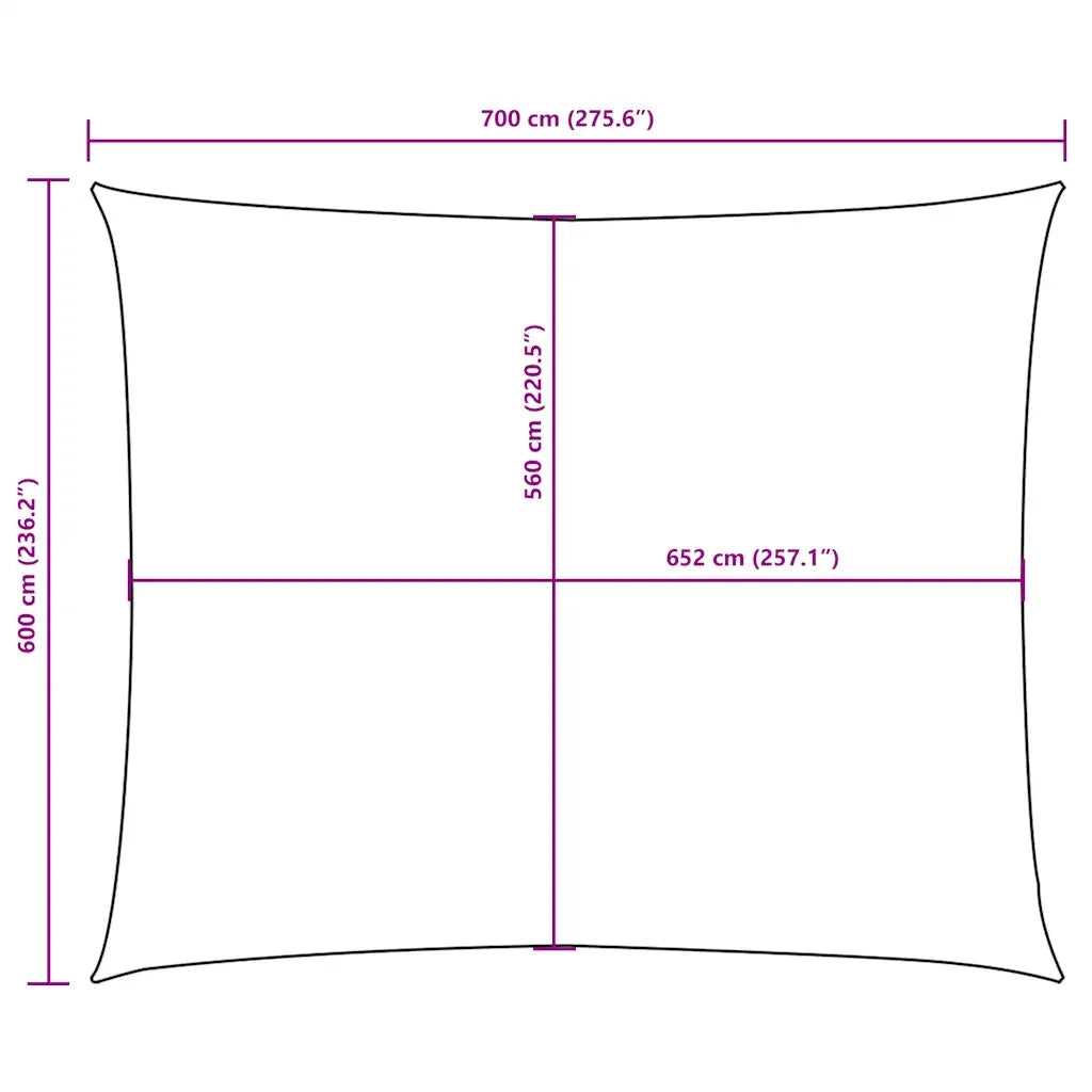 Parasole a Vela Oxford Rettangolare 6x7 m Rosso 135662
