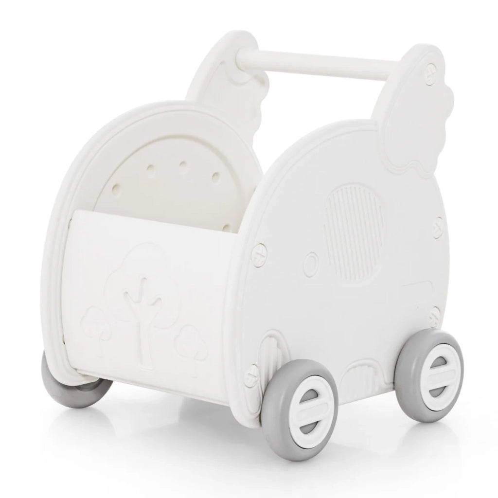 Giocattolo per bambini 2 in 1 45 x 41 x 50 cm ausilio per la deambulazione ampio spazio di archiviazione in HDPE bianco 20_0012262