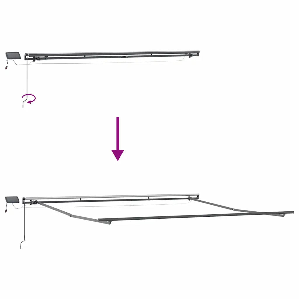 vidaXL Tenda da Sole con Antracite 4 × 3,5 m Metallo