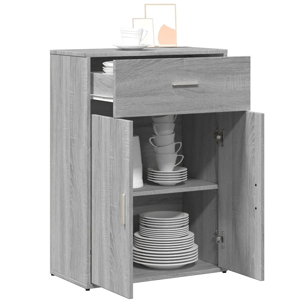Credenza Grigio Sonoma 60x30x84 cm in Legno Multistrato