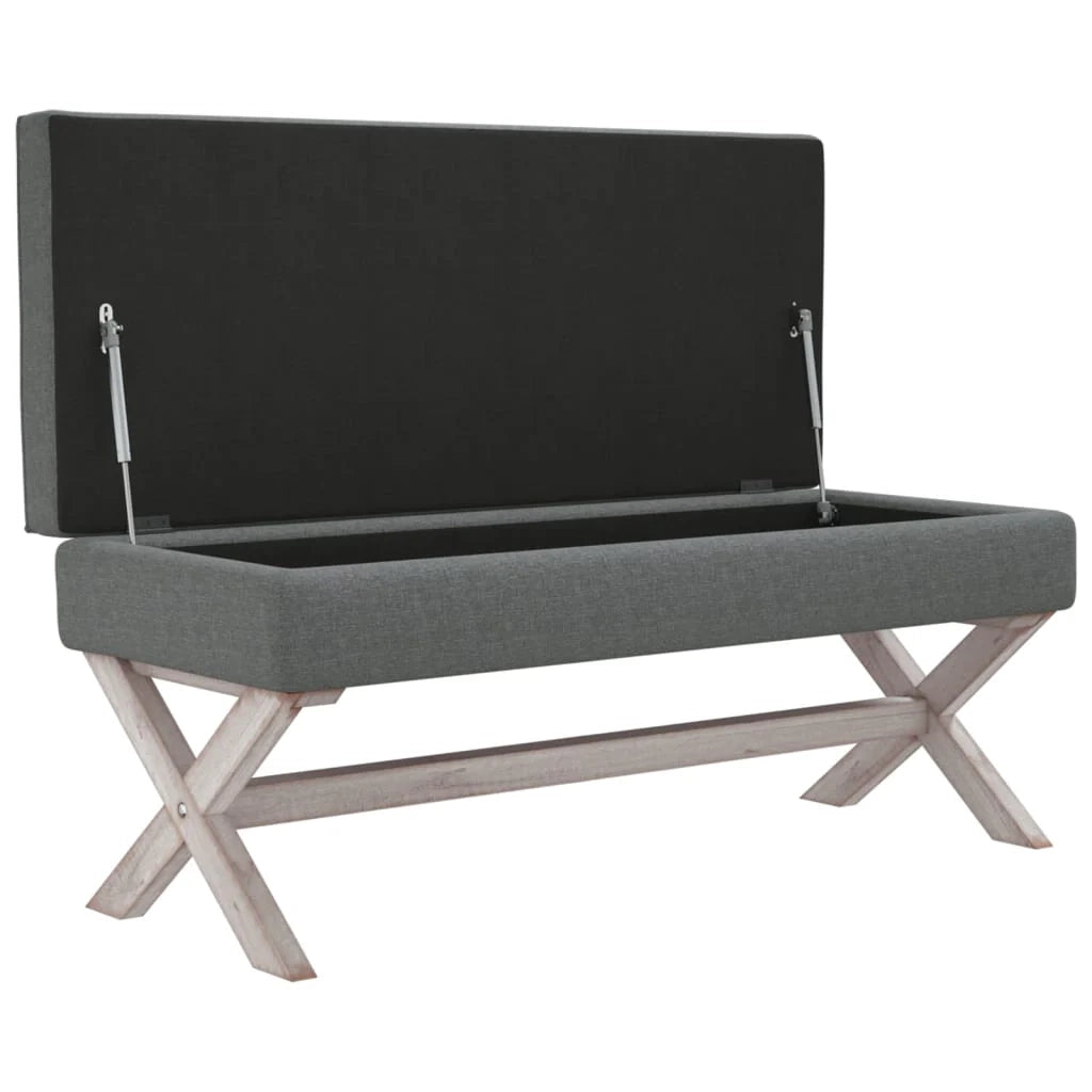 Sgabello contenitore 110 x 45 x 49 cm tessuto grigio scuro 02_0010791