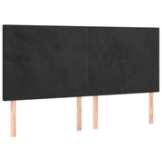 Testiera | Testata Nera 180x5x118/128 cm Velluto
