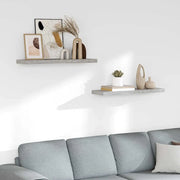 Scaffali a Parete 2 pz Grigio Cemento 80x23,5x3,8 cm in MDF cod mxl 33596