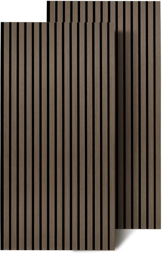 Set di 6 pannelli acustici - noce - velluto nero - 60 x 120 x 2,1 cm