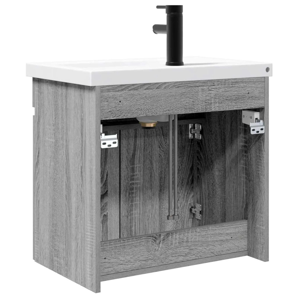Mobile bagno con rubinetto Sonoma grigio 61 x 40 x 74,5 cm 889542