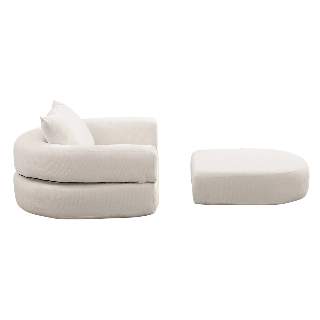 DIVANO modulare reversibile 105x28x28 cm in ciniglia beige