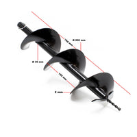 Mototrivella a benzina, motore a 2 tempi di 3 CV 63,3 ccm, con punta elicoidale Ø200mm