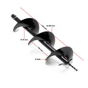 Mototrivella a benzina, motore a 2 tempi di 3 CV 63,3 ccm, con punta elicoidale Ø200mm